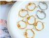 Hong Kong Style 18K Gold-Plated Titanium Slimming Knotted Hoop Earrings for Women