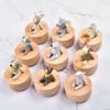 Wood Hand Crank Music Box Rotating Animal Figurine Musical Ornament for Enhancing Home Ambiances and Celebratory Gift