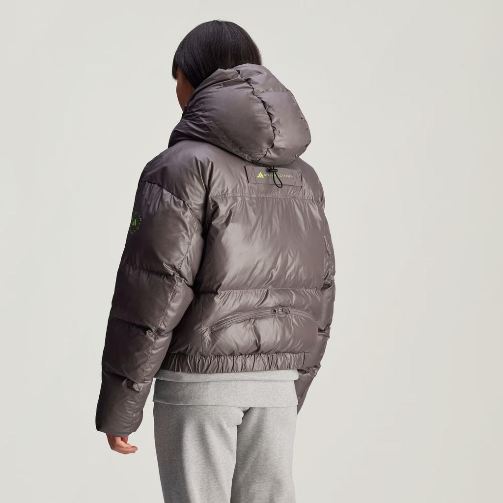 Adidas X Stella McCartney Truenature Vattert Varm Løs Kort Hettepufferjakke Damejakke Kullgrå IW9841