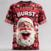 Men Christmas Short Sleeve T-shirt Santa Claus 3D Print Tee Xmas Graphic Tops Ugly Christmas Party Costume Holiday Gift for Male