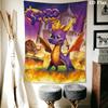 Spyro the Dragon Wall Tapestry Aesthetic Wall Hanging Printed Fabric Blanket Decorative Tapestries for Bedroom Living Room Home Decor