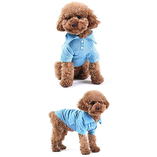 Puppy Dog Cat Summer Solid Color Buttoned Shirt Pet Clothes Costume T-Shirt