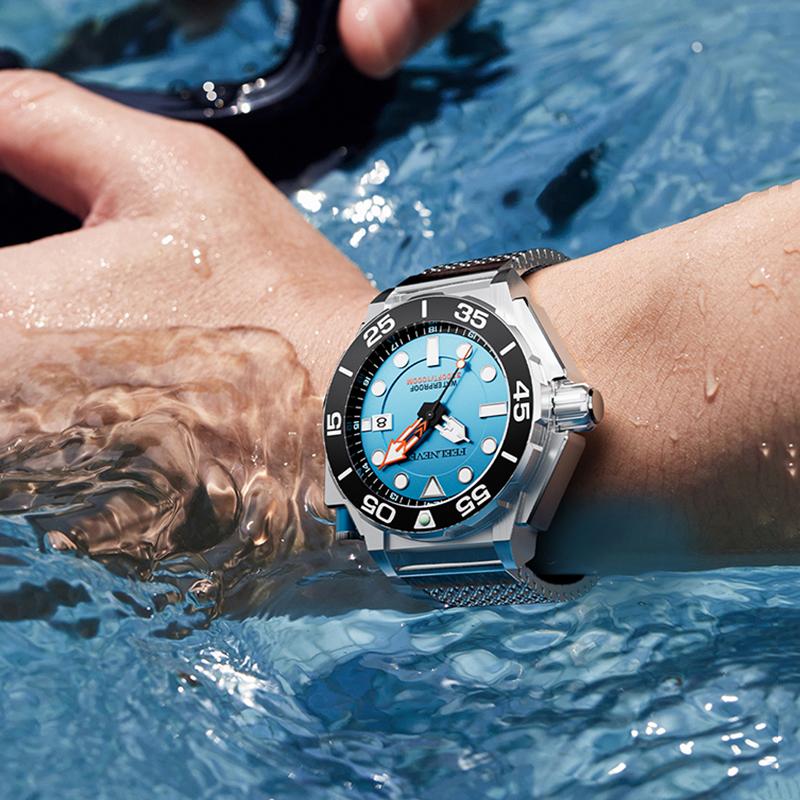 New Automatic Mechanical Watch for Men FeelNever Original Waterproof Luxury Business Male Wristwatches Relogio Masculino