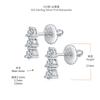 Simple Ins Style Fine Jewelry Four-Prong Earrings 925 Silver White Gold-Plated 6.0mm Round Cut Moissanite Stud Earrings for Girl