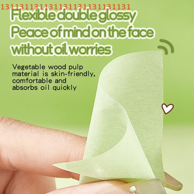 100 Sheets Portable Facial Oil-Blotting Paper with Case Mirror Puff Wood Pulp Makeup Setting Oil-Control