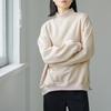 Large Autumn and Winter Plush Sweatshirt for Women's Half Turtleneck Cotton Loose Top Mid-length