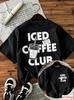 Vintage Always Open Coffee Sketch Print Tee Crew Neck Short Sleeve Casual Tee Allseason Caffeine Lovers  Laidback Days