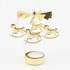 Gol2026 Christmas Tree Snowman Santa Birthday Angel Fairy Spinning Rotating Carousel Candle Holder Tealight Drop Shipping