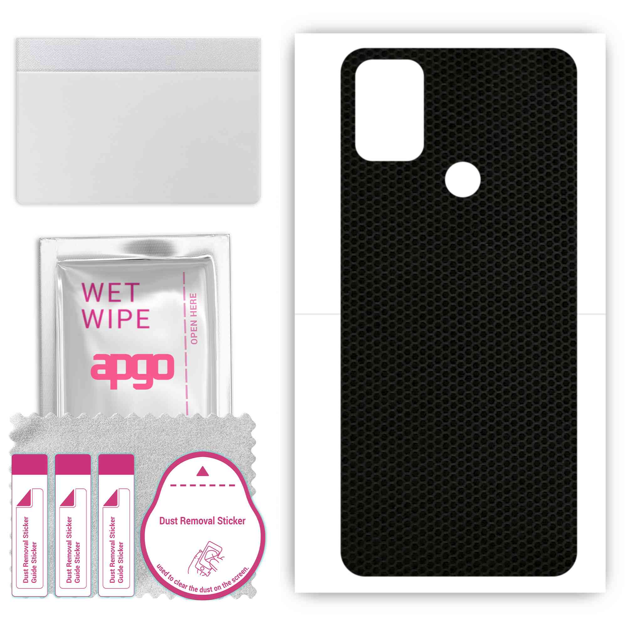 

apgo Protective Skin Sticker for the back compatible with Wiko View5, Wrap Film, Foil, Vinyl - Pattern Matrix