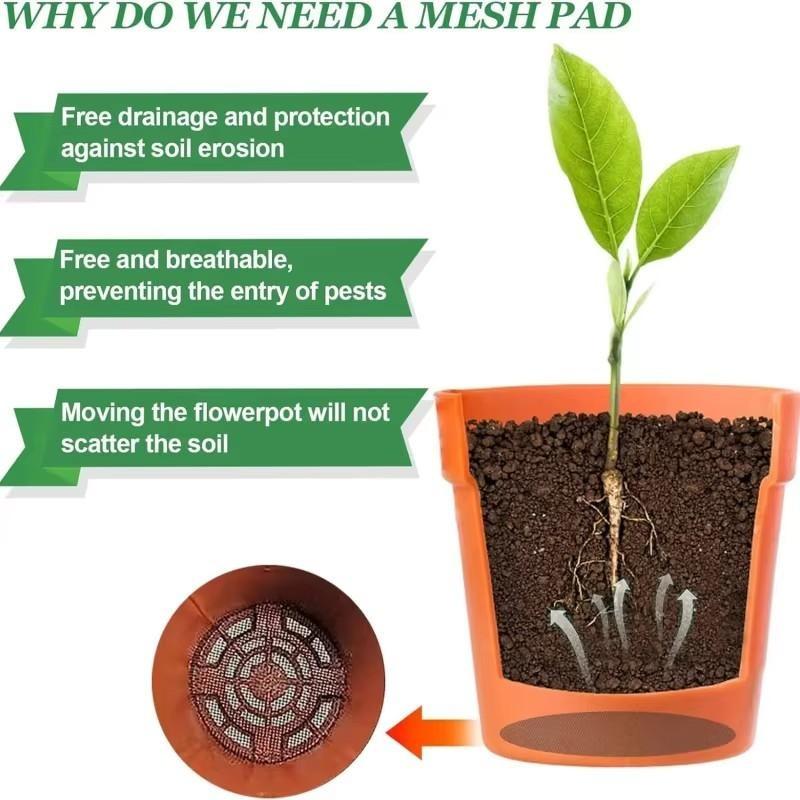 Siatka do doniczek Siatka Okrągły Otwór Drenażowy do Dna Doniczki Zapobieganie Wypłukiwaniu Ziemi Bonsai Kwiat Roślina Narzędzia Ogrodnicze