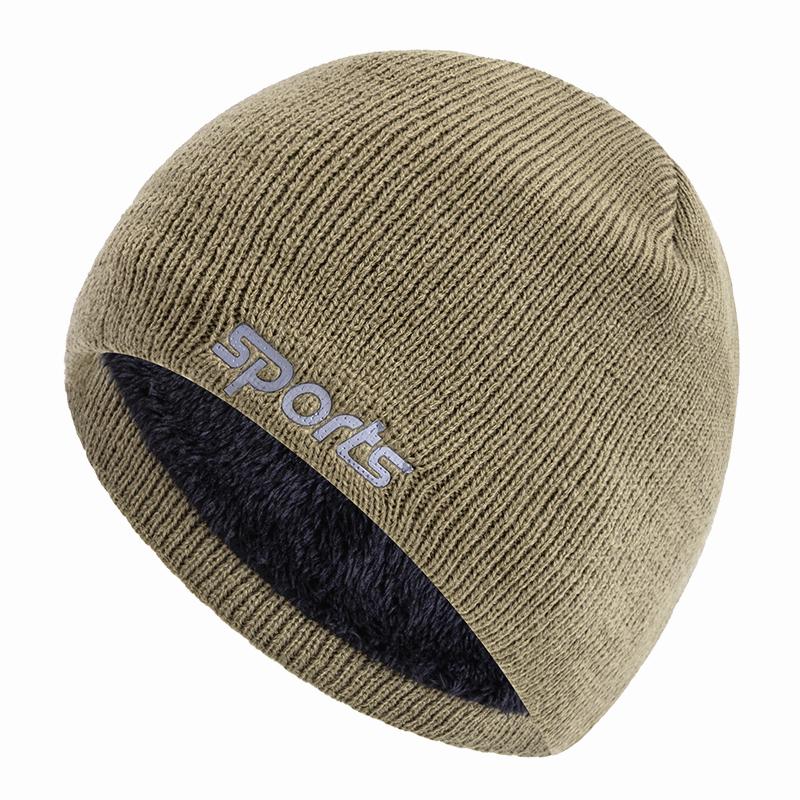 Unisex Sport Jacquard Wintermützen Mode Strickmützen für Männer und Frauen Beanie Mütze Outdoor Plüschfell gefüttert Warme Sportmützen