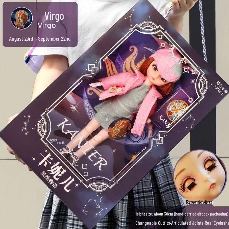 

2026 Zodiac Princess Dress-Up Doll Set for Girls - Birthday Gift 30cm