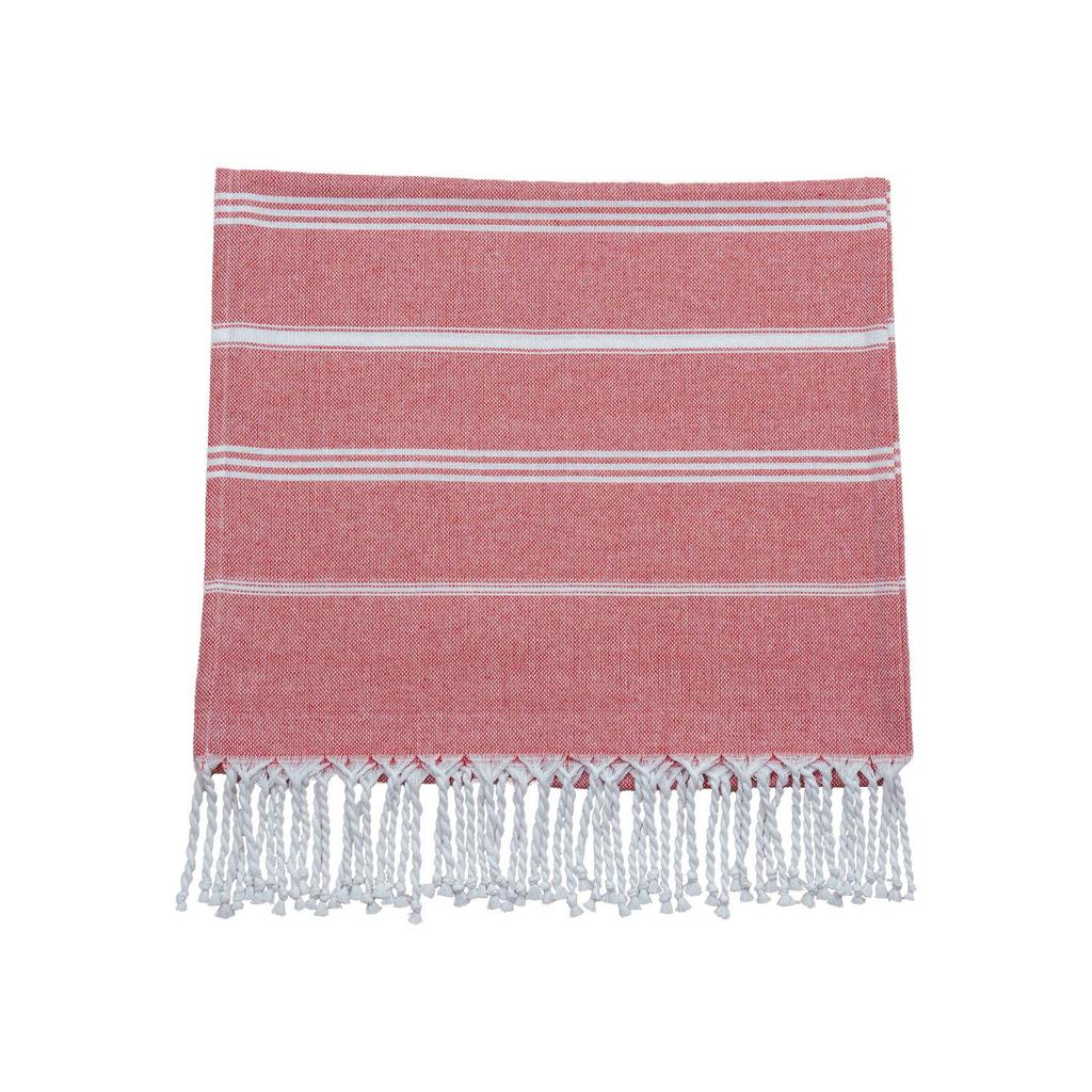 Yarn-Dyed Striped Quick-Dry Beach Towel - Multi-Color, Absorbent Cotton/Polyester Blend for Swimming & Bath