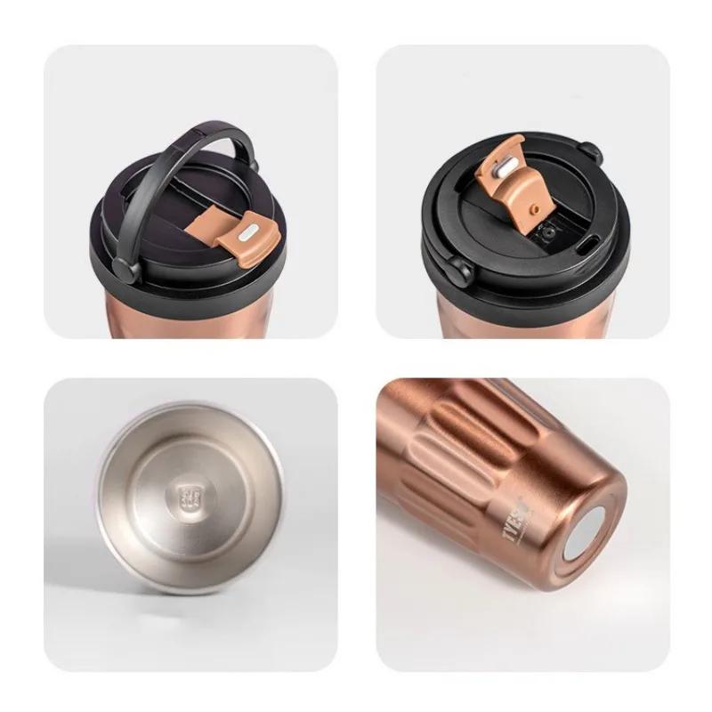 TYESO Coffee Mugs 400ml/500ml Insulated Cup Stainless Steel Thermos Water Bottles Portable Travel Car Tumbler Cold and Hot Mug