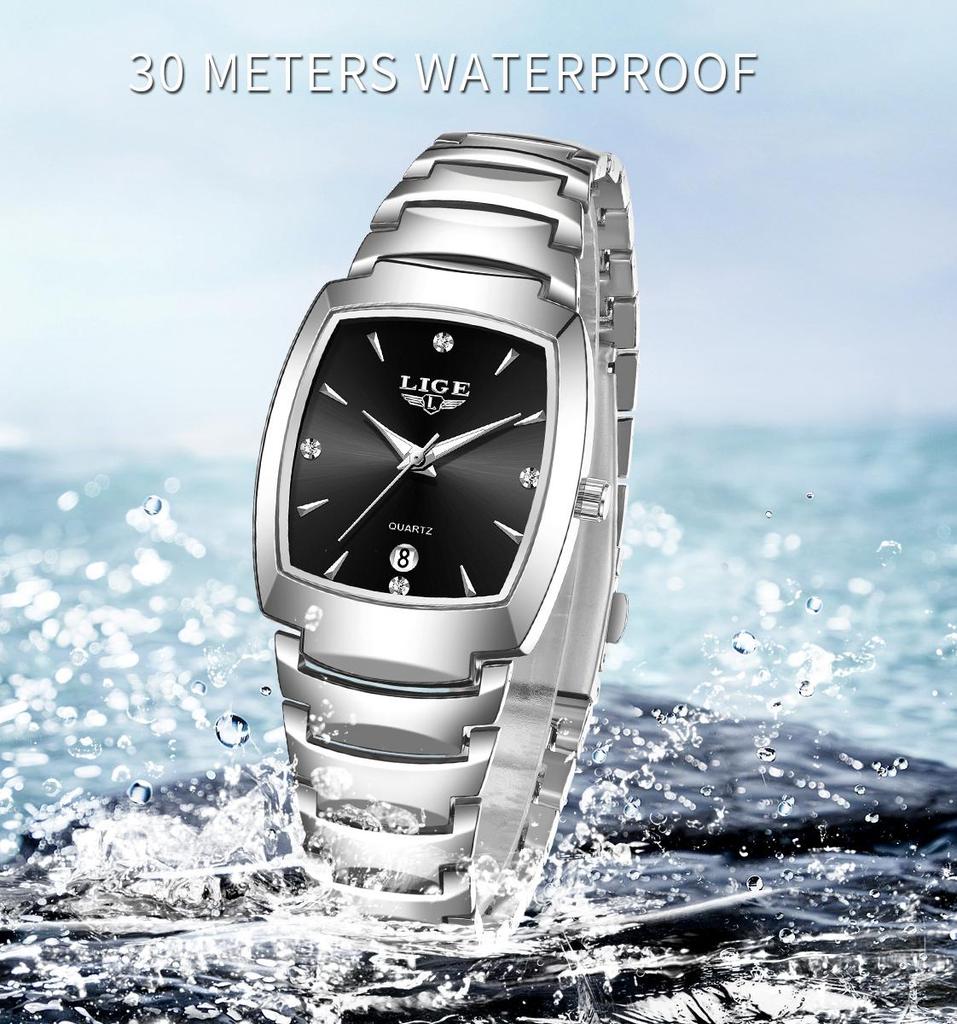 LIGE New Ladies Watch Luxury  Stainless Steel Waterproof Women Watches Creative Fashion Original Elegant Quartz Wristwatch Gift