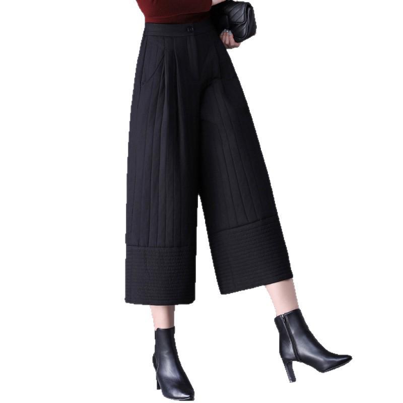 High Waist Winter Bootcut Pants: Warm, Thickened, Anti-Aging, Loose Fit for Middle-aged Women