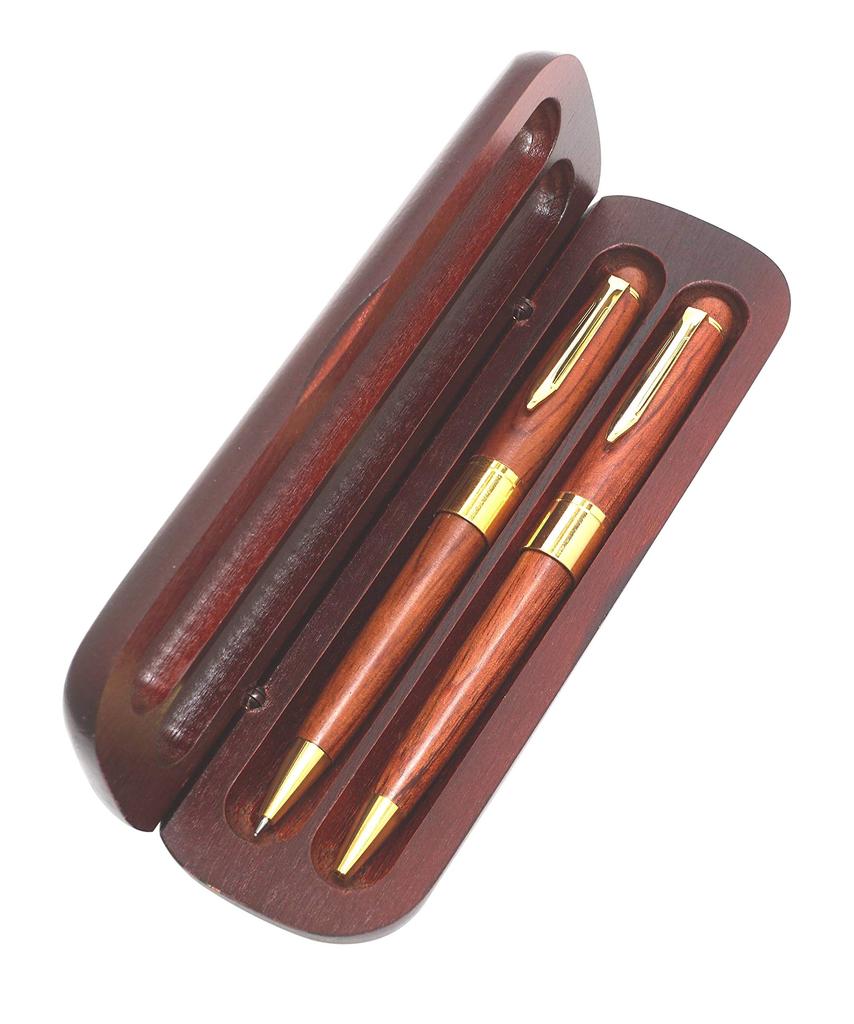 Made In This Royal Case Set Includes a Royal Ballpoint Pen and Mechanical Each Pen Features a Unique Design and Comes In a Redwood Model Number Japan,