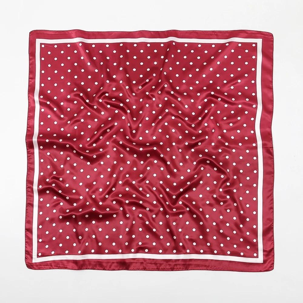 90X90CM Square Scarf Dot Printed Imitation Silk Scarfs High Quality Femme Turban  Bag Accessories