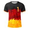 Kortmouwige Ronde Hals T-shirt met Cijferprint Casual Pasvorm Unisex Top voor Dagelijks Gebruik Sportactiviteiten