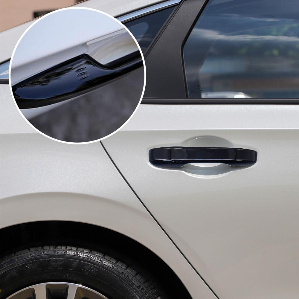 Car Carbon Fiber Style Exterior Door Handle Moulding Cover Trim w/Keyless Entry Decor For Honda Civic 11th Gen 2022 2023 2024