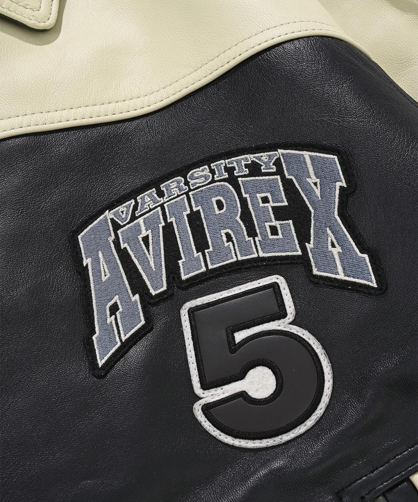 Avirex Leather Stadium Jacket / 7833950013 Black