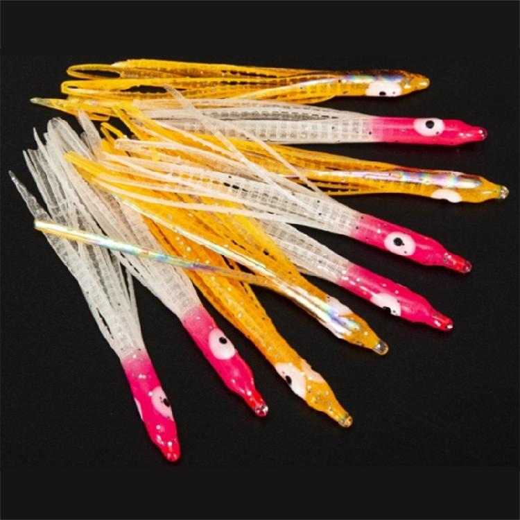 10Pcs 8cm Octopuses Soft Fishing Lure Octopuses Squid Soft Baits Skirted Squid Jigging Sea Fishing Baits Easy To Use