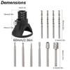 5/3Pcs Wood Carving Locator Set Rotary Drill Bit Milling Cutter Guide Attachment Fit Dremel Portable Woodworking Grooving Tools