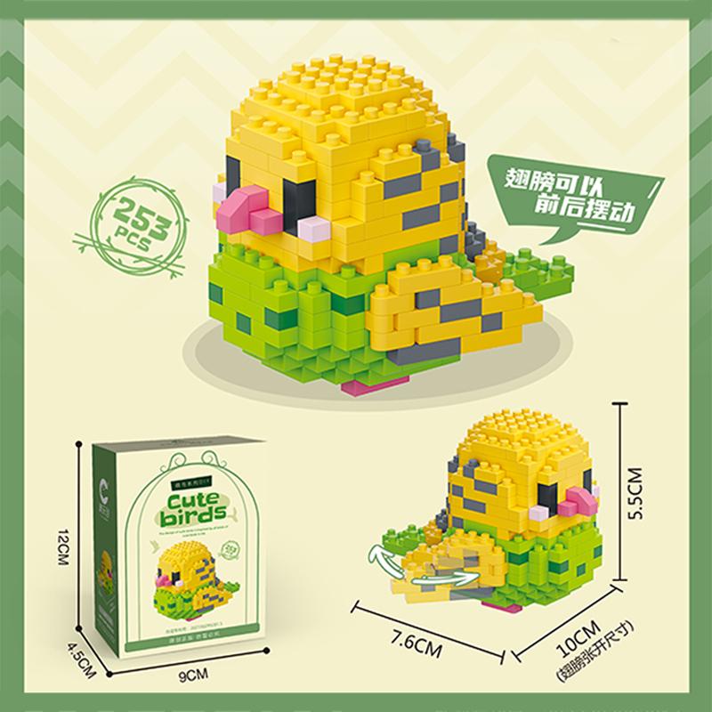 Moe Bird Series Building Blocks Model Cartoon Cute Parrots Sparrows Animal Assembly Bricks Home Decoration Toys Christmas Gifts