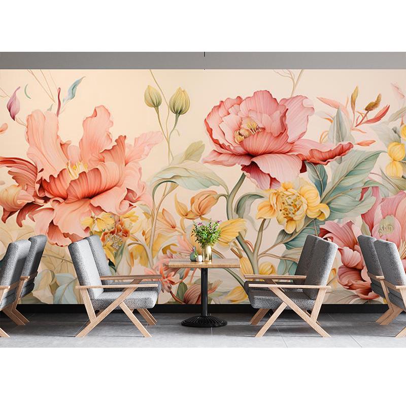 Wall Mural White Pink Fresh Peony Wallpaper Living Room Bedroom Tv Sofa Wall Mural Home Decor