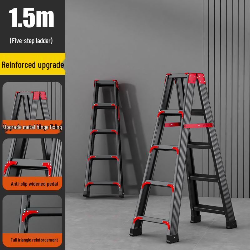 Extra Thick Aluminum Alloy Folding Herringbone Ladder for Home and Engineering Use