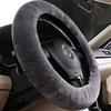 Soft Fluffy Plush Sheepskin Car Steering Wheel Cover, Fuzzy Fur Protector For Universal Car 14 1/2Inch-15 1/2Inch, Anti-Slip Comforting Auto