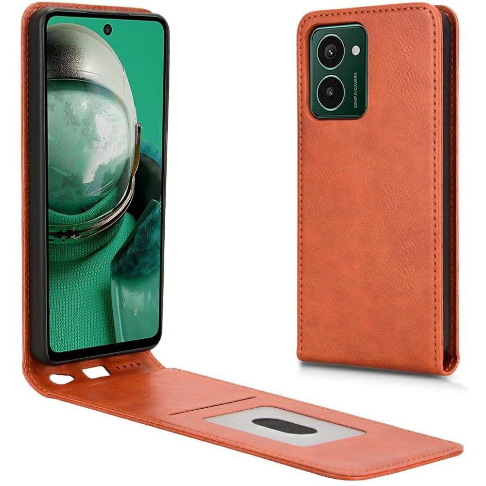 

Кожаный чехол для HMD Pulse Pro/Pulse+/Pulse с отделением для карт, магнитный вертикальный откидной чехол для телефона Orange