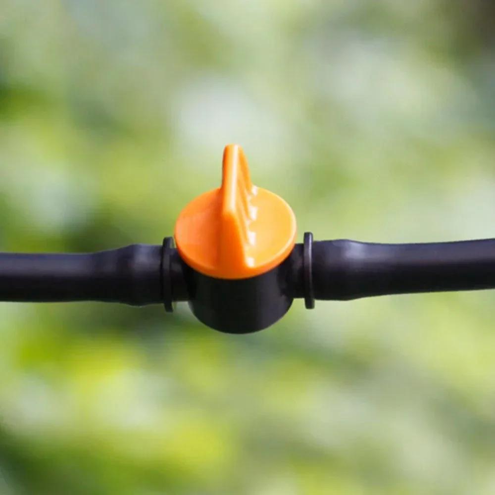 20Pcs 1/4'' Barbed Mini Garden Irrigation Valve 2024 New Home Garden Irrigation Washing Car Control Valves For 4mm/7mm Hose