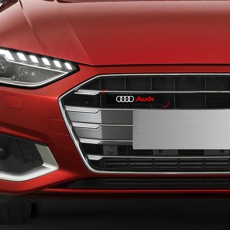 For Audi S5 Car Front Cover Grille Lamp Emblem Decor LED Lightings for Audi A4 A5 B5 B6 B7 8P 8V 8L C7 4F A8 Q2 Q7 RS3 RS4 RS5 RS6 TT 4L R8