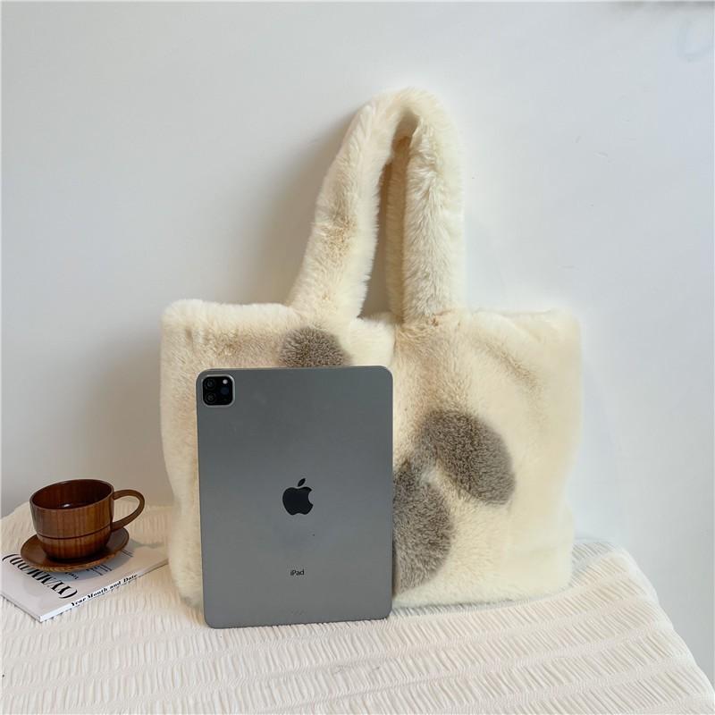 Plush Bag Travel Rabbit Shoulder Pattern Fur 2024 Commuter Tote Large-capacity