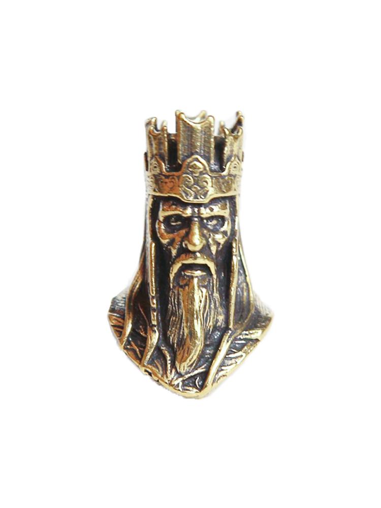King Head Brass Knife Bead EDC Outdoor DIY Paracord Woven Lanyard Pendant Handmade Punk Charms Jewelry Accessories Tool
