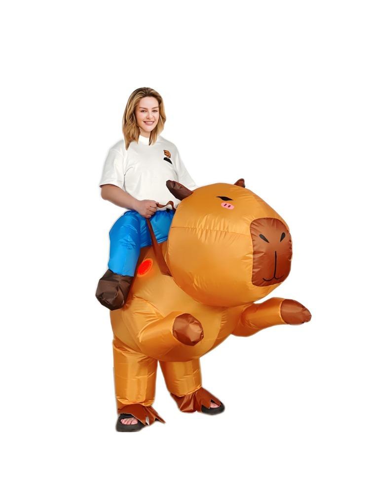 Надувной костюм капибары для взрослых смешной костюм капибары карнавальный костюм наряжаться Рождество Хэллоуин Карнавал косплей надувной наряжаться Height 150-190CM