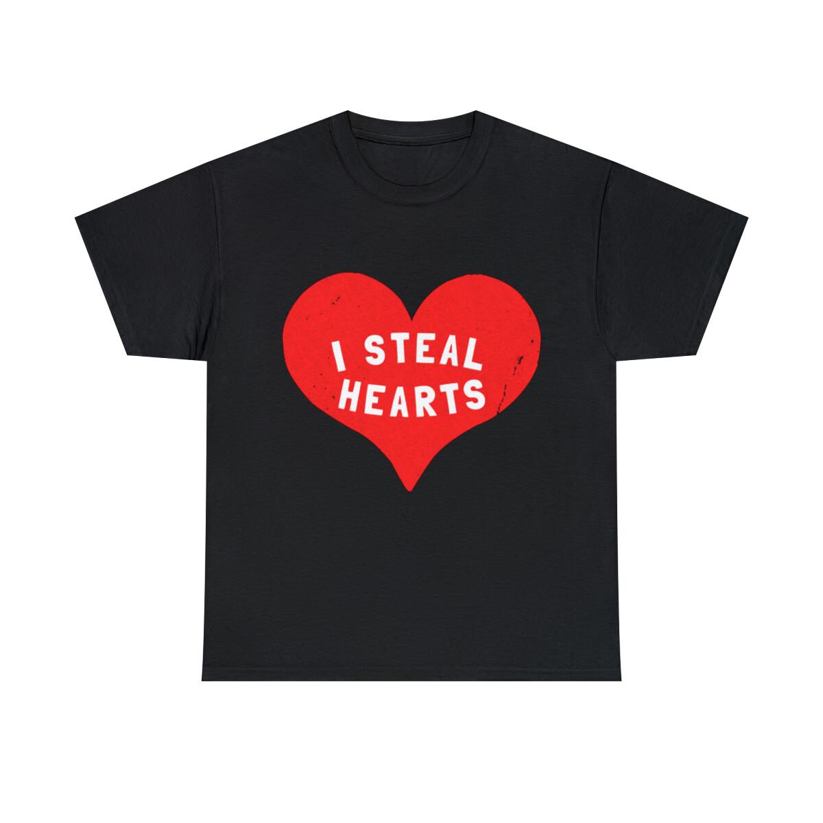 I Steal Hearts Valentines Day Graphic Tee Shirt, S-5XL XXXL