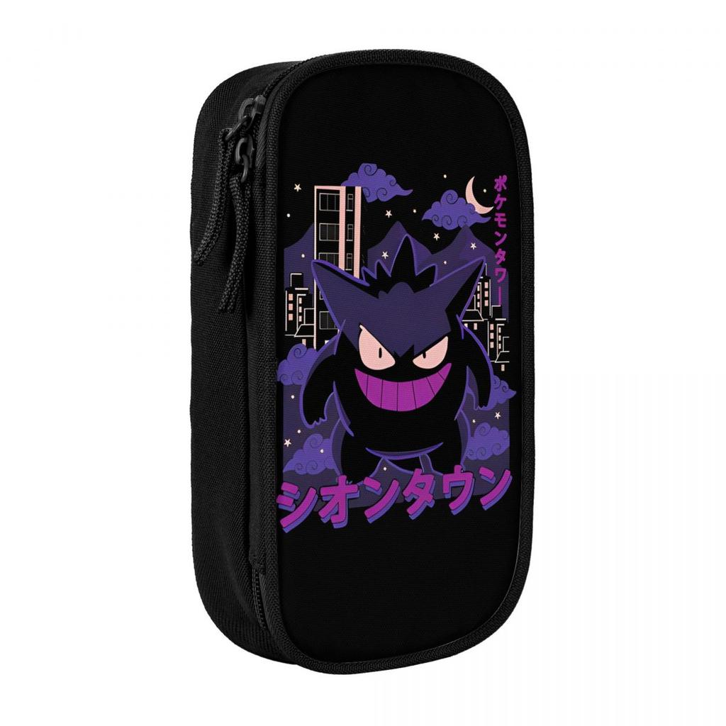 Gengar Manga Pencil Cases Pokemoned Pen Holder Bag Student Big Capacity School Supplies Zipper Pencilcases