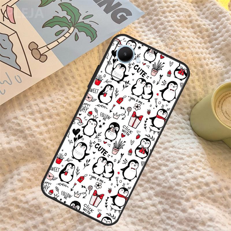 Cartoon Penguin Case For Realme C71 C75 C61 C53 C55 C33 C63 C51 C65 C67 11 12 13 14 Pro Plus GT6 GT7 15 Pro