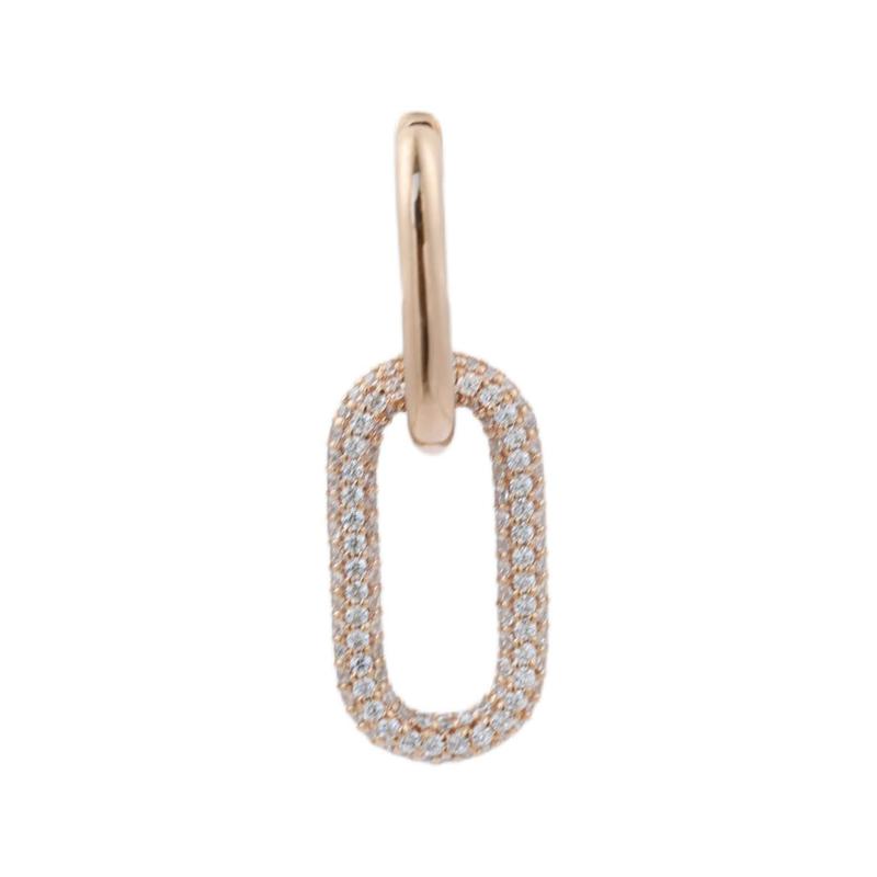 APM Monaco Single Geometric Design Small Size 925 Silver Earrings Women s Rose Gold RE11754OX