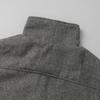 Women Loose Stand Collar Zipper Pocket Herringbone Long Sleeve Jacket Coat