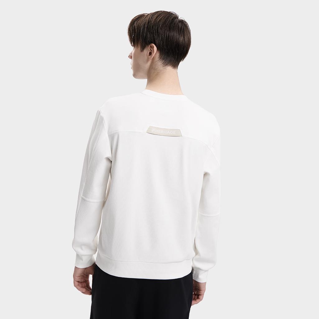 Fila 2023 Autumn New Simple Long Sleeve Round Neck Knit Sweatshirt Men Sweatshirt Cloud-Mushroom-White F11M338201FWT