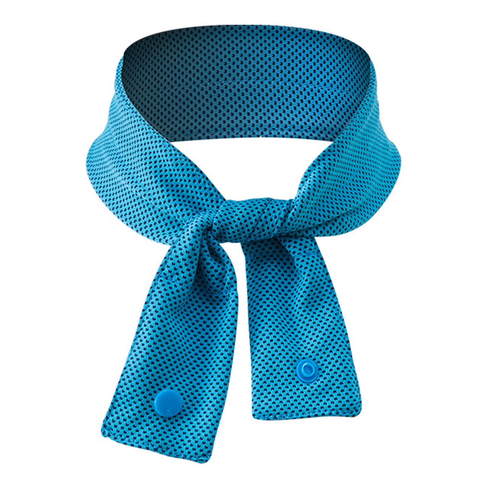 

Многоразовый охлаждающий шарф для спорта, активного отдыха, мгновенное ощущение прохлады, обертывание для шеи, легкий нейлон с охлаждающими бусинами синий