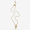 Peri'sbox Waterproof stainless steel bead disc cross pendant necklace simple metal chain Beads women's fashion jewelry gifts