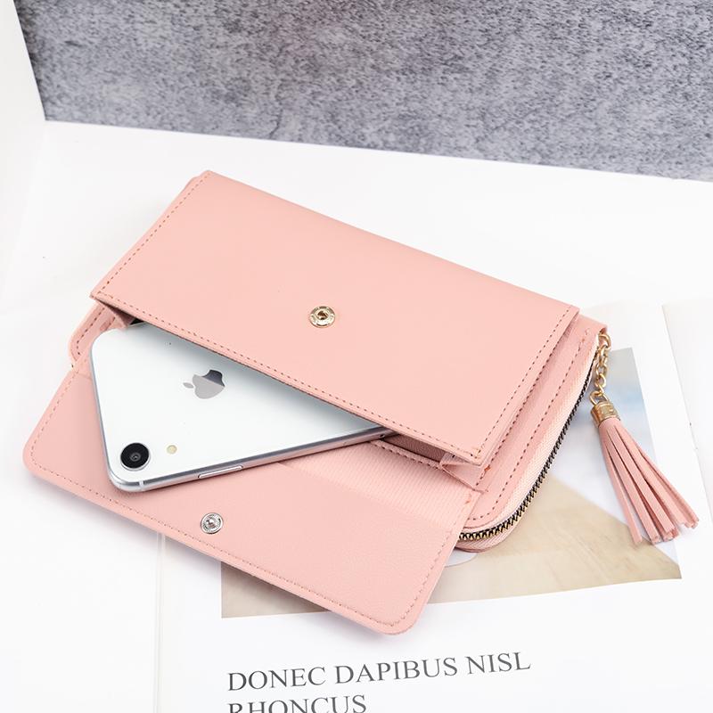 large-capacity multi-functional solid color one-shoulder bag fashion simple horizontal slung mobile phone bag lady