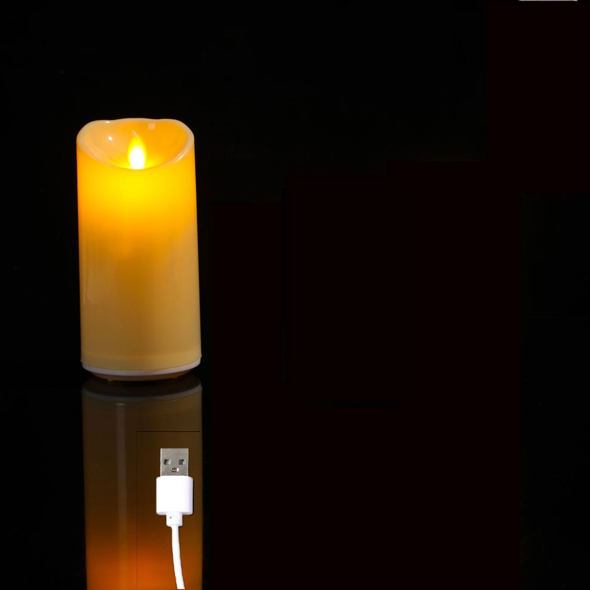 

1 або 3 шт. Безполум’яні світлодіодні акумуляторні свічки з USB, рухомий гніт, танцюючі полум’яні стовпи, висота 3/4/5 дюймів