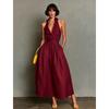 GMXIA Women's  Sleeveless Halter Neck Fashion Summer Spring Casual Dresses