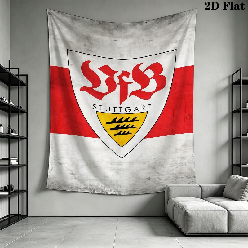 VfB Stuttgart Wall Tapestry Aesthetic Wall Hanging Printed Fabric Blanket Decorative Tapestries for Bedroom Living Room Home Decor