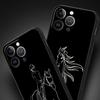 Animal Art Horse Phone Case For iPhone 17 16 15 Pro Max 11 12 13 14 7 8 Plus SE 2020 X XR XS Cover Soft Black